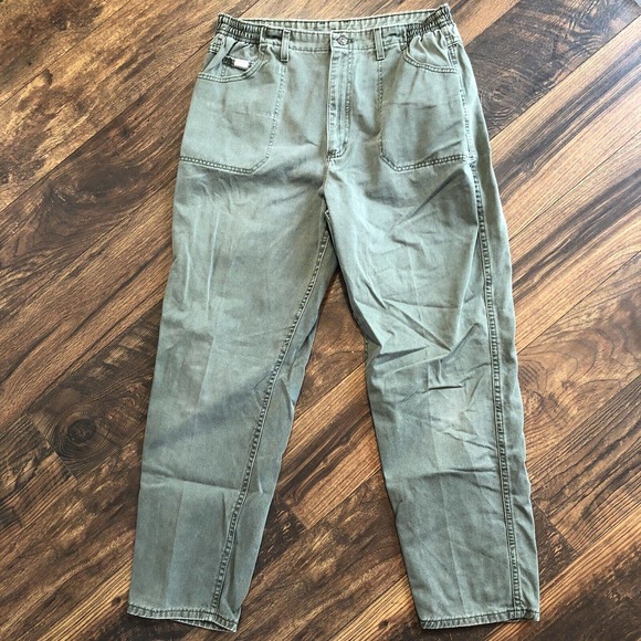 Lee Denim - Vintage Lee Mom Jeans Pants 18m Womens USA Made Green? Gray? 80s 90s Bottoms